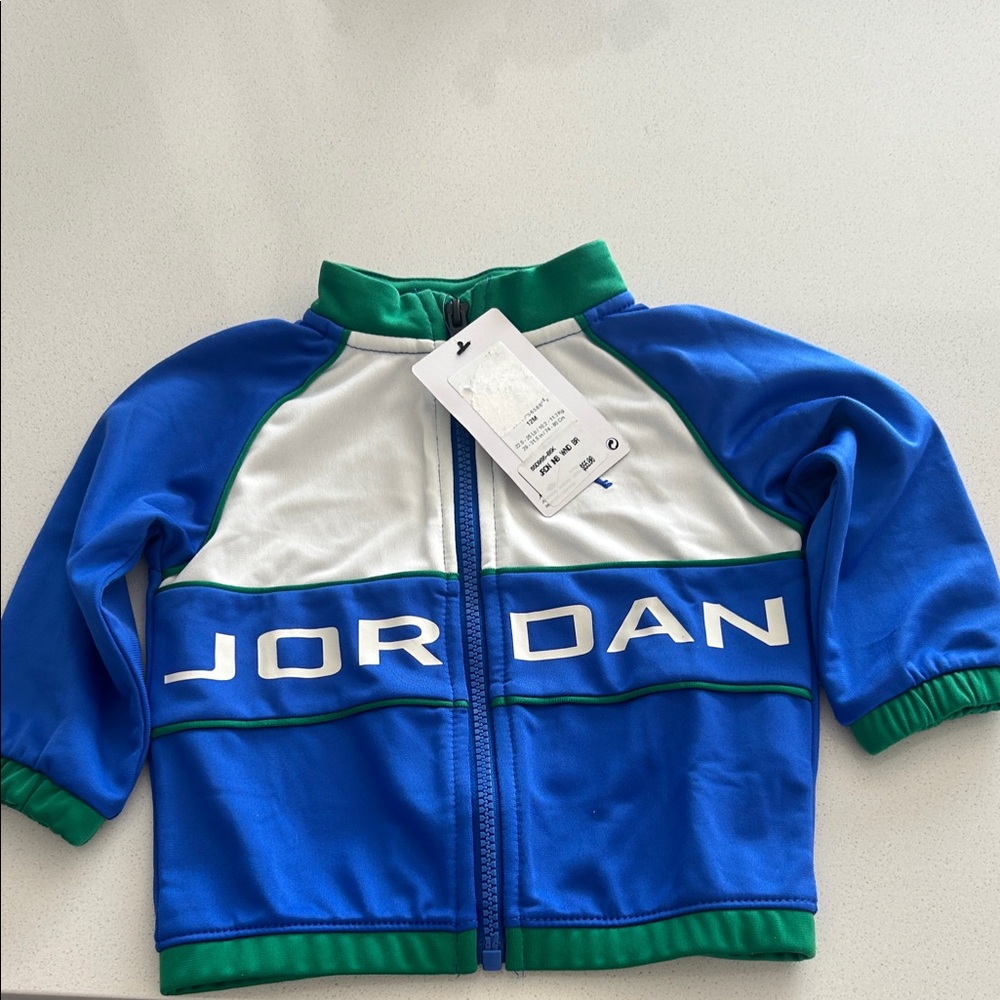 Jordan Blue and Green Track Jacket Size 12 Month (only the jacket) NWT